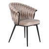 Cadeira Poliéster Metal 60X66X84 Bege