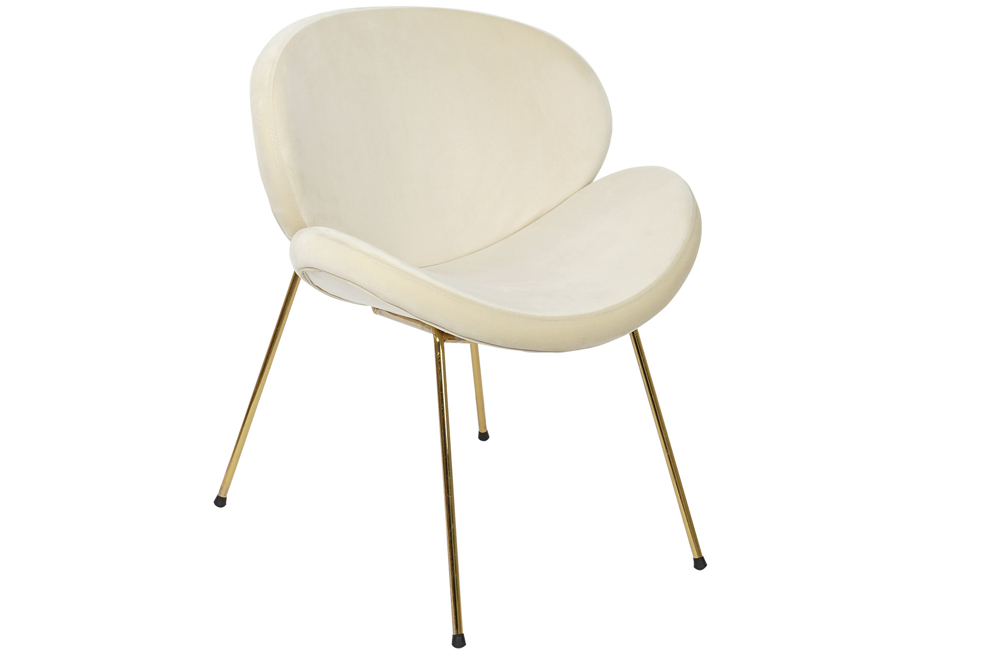 Cadeira Poliéster Metal 63X57X73 Veludo Bege (2 Unidades)