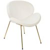 Cadeira Poliéster Metal 63X57X73 Veludo Branco (2 Unidades)