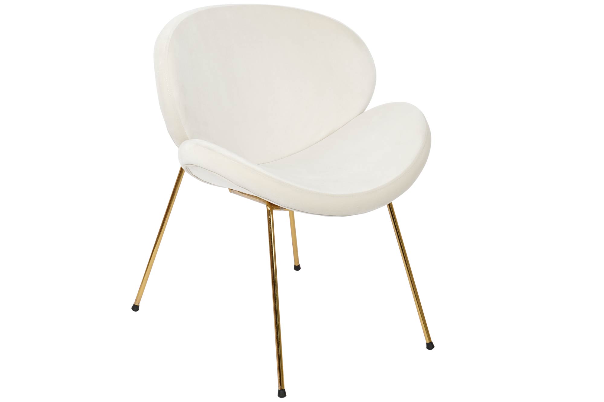 Cadeira Poliéster Metal 63X57X73 Veludo Branco (2 Unidades)