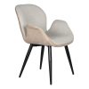 Cadeira Pu Metal 62X62X83 Bege (2 Unidades)