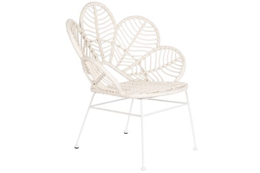 Cadeira Rattan Sintético 76X67X86 Folha Branco (2 Unidades) - Image 2
