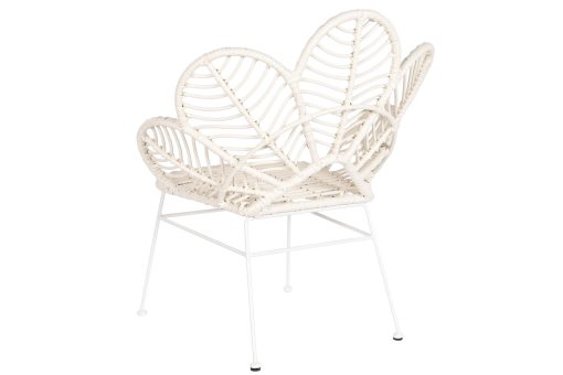 Cadeira Rattan Sintético 76X67X86 Folha Branco (2 Unidades) - Image 5