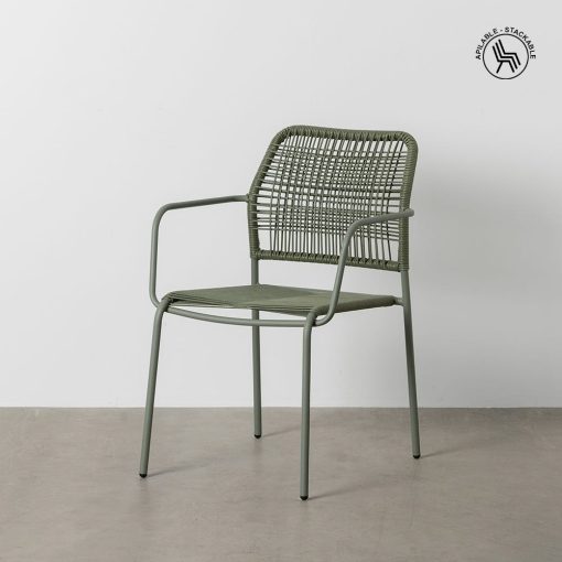 Cadeira Verde Aço Exterior 53 X 63 X 78 Cm (2 unidades)
