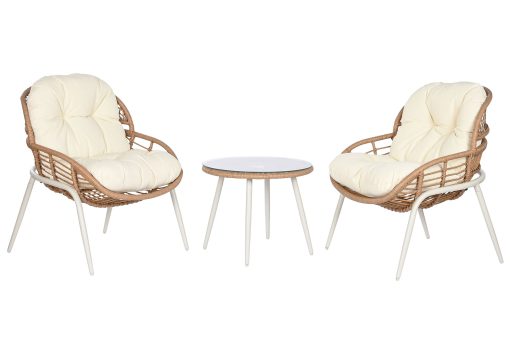 Cadeirão Set 3 Rattan Sintético Metal 55X55X47 - Image 2