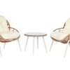 Cadeirão Set 3 Rattan Sintético Metal 55X55X47