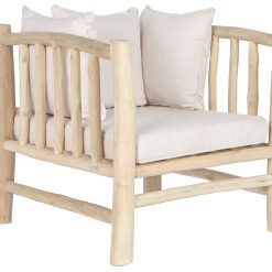 Cadeirão Teca Poliåster 80X77X71 Natural Branco