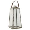 Candeeiro Aço Vidro 30X30X66 Cromado Prateado