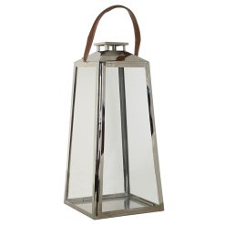 Candeeiro Aço Vidro 30X30X66 Cromado Prateado