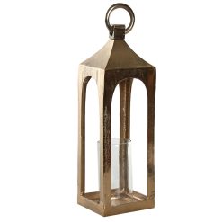 Candeeiro Alumínio Vidro 15X15X47 Dourado