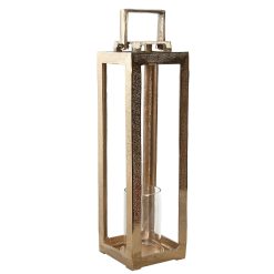 Candeeiro Alumínio Vidro 15X15X51 Dourado