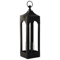 Candeeiro Alumínio Vidro 16X16X55 Preto