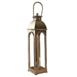 Candeeiro Alumínio Vidro 16X16X63 Dourado