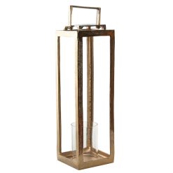 Candeeiro Alumínio Vidro 20X20X67 Dourado