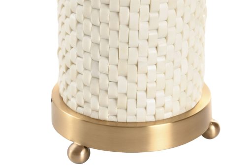 Candeeiro De Mesa Bronze Osso 36X36X46 Branco - Image 7