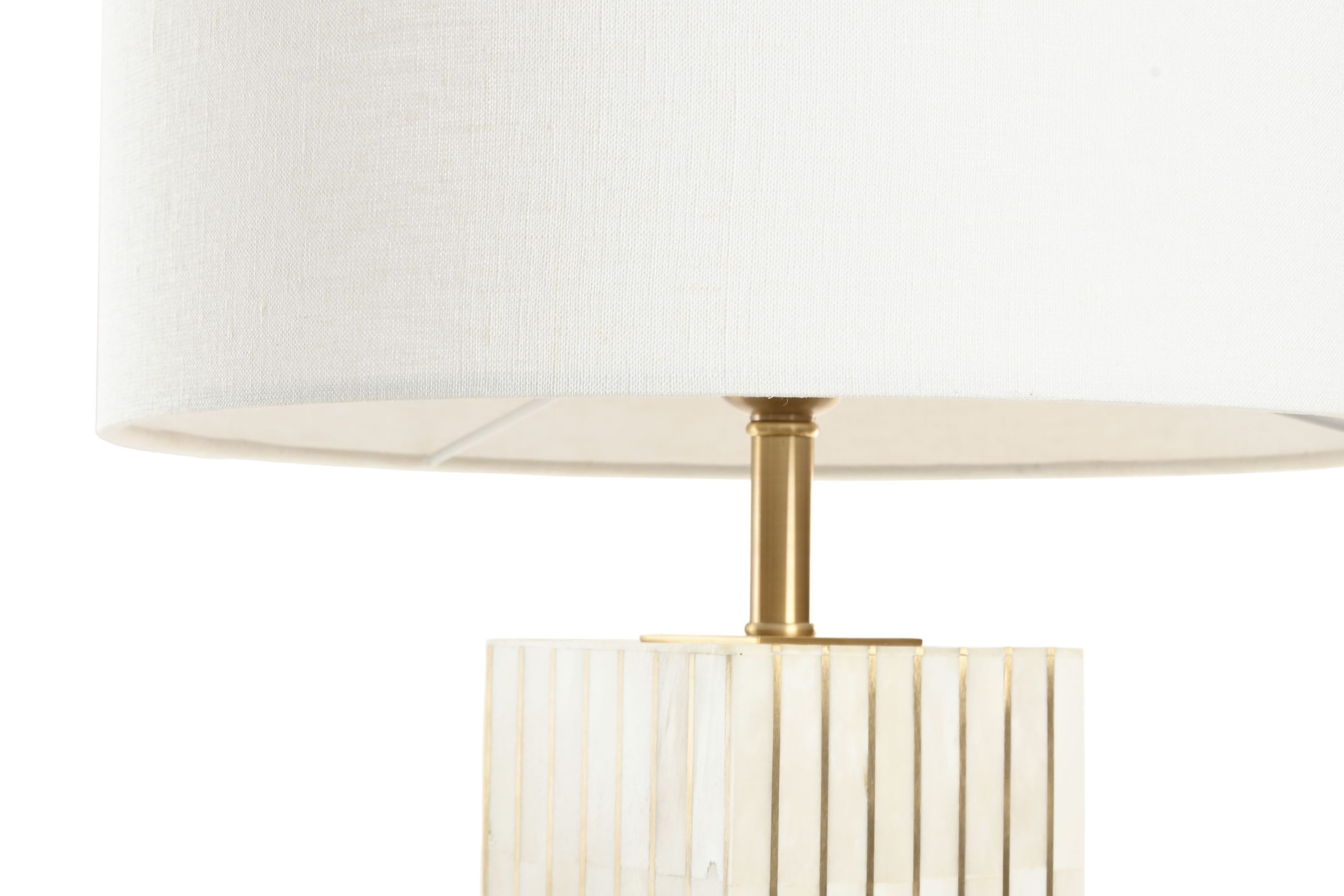Candeeiro De Mesa Bronze Osso 40,5X40,5X54 Bege - Image 7