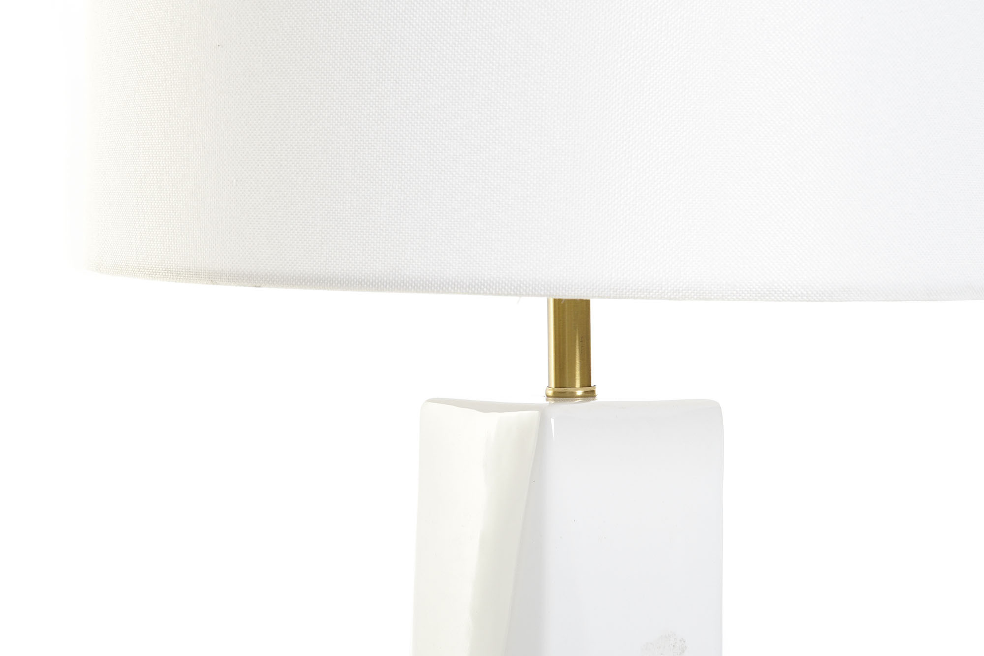 Candeeiro De Mesa Cerâmica Metal 33X33X62 Branco - Image 4