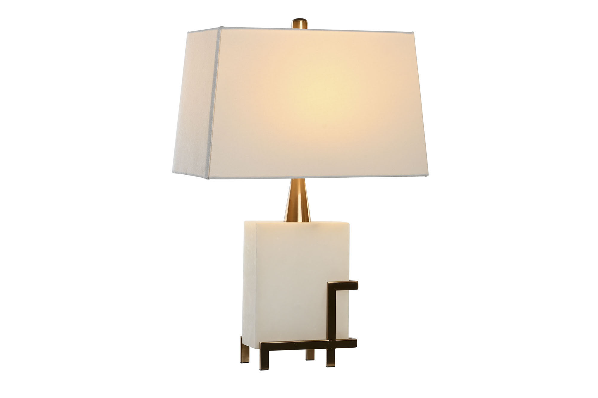 Candeeiro De Mesa M Rmore Metal 40X23X62 Branco - Image 3