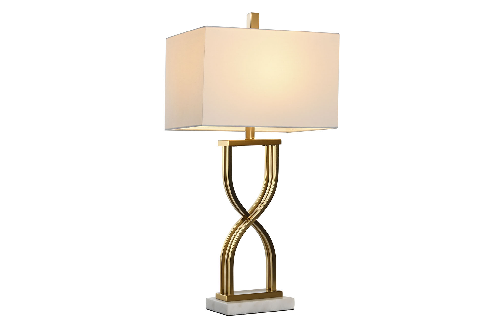 Candeeiro De Mesa Metal M Rmore 40X23X79 Dourado - Image 2