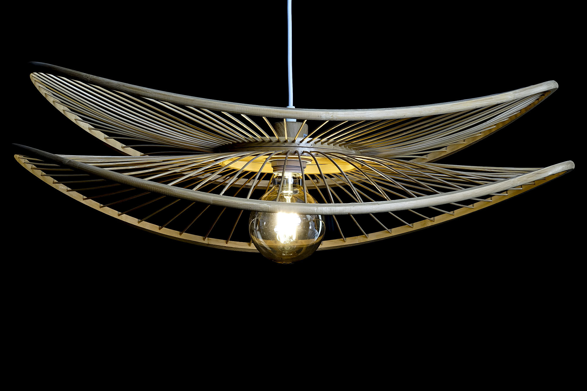 Candeeiro De Teto Bambu 70X65X23 Natural Natural