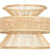 Candeeiro De Teto Bambu Rattan 30X30X40 Natural