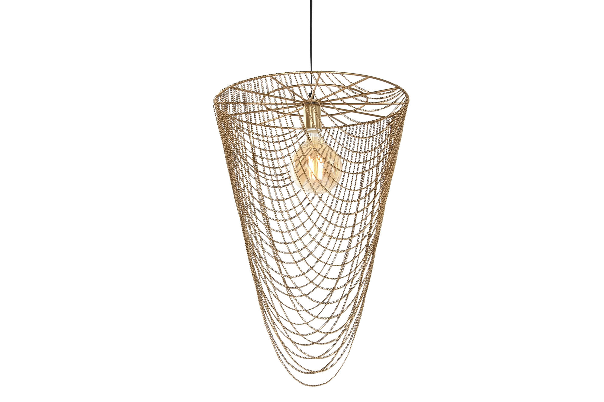 Candeeiro De Teto Ferro 46X46X69 Correntes