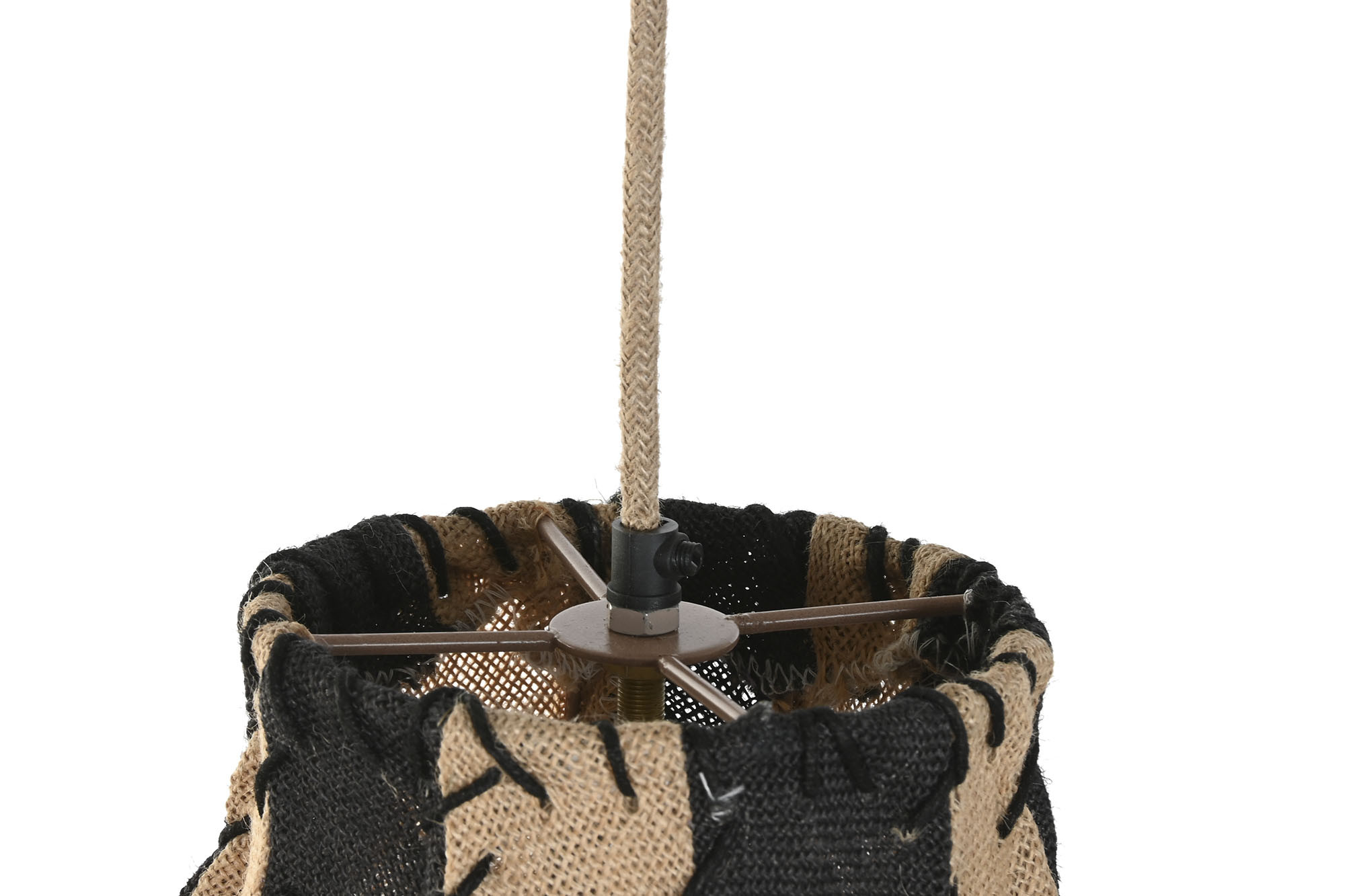 Candeeiro De Teto Rafia Ferro 50X50X54 Natural - Image 5