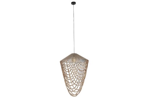 Candeeiro De Teto Rafia Madeira 67X67X100 Natural - Image 7