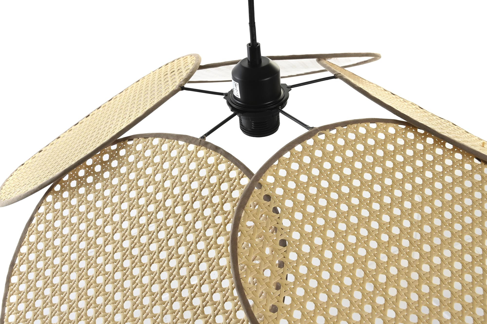 Candeeiro De Teto Rattan Metal 64X64X23 Castanho (2 Unidades) - Image 4