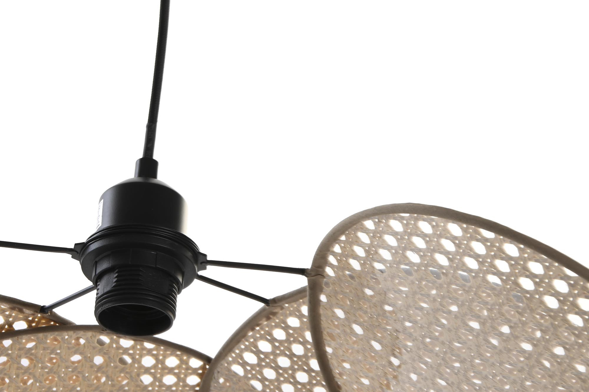 Candeeiro De Teto Rattan Metal 64X64X23 Castanho (2 Unidades) - Image 6