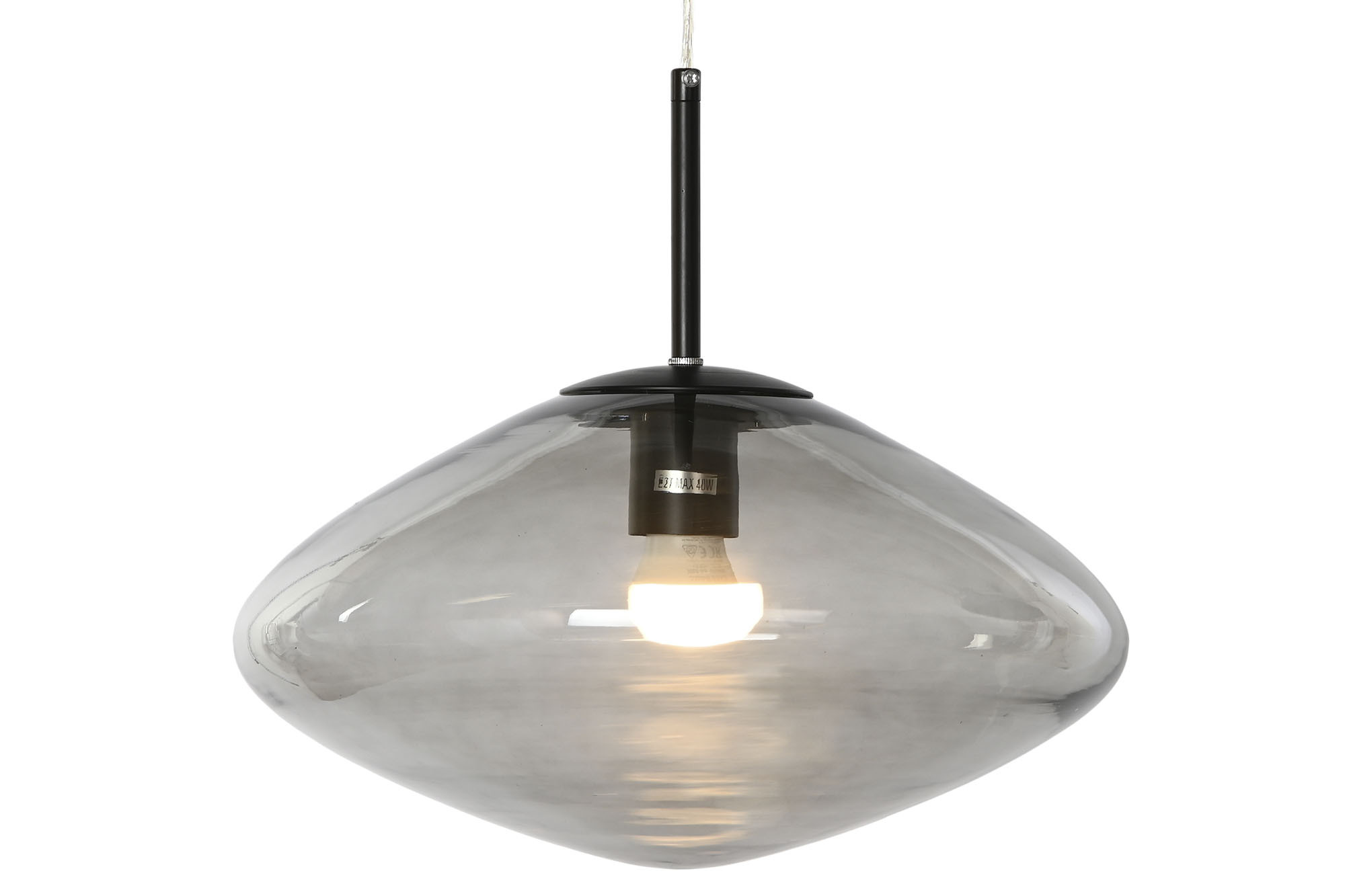 Candeeiro De Teto Vidro 36X36X20 Cinzento