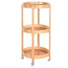 Carrinho De Serviço Bambu 44X44X90 3 Estantes Roda