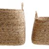 Cesta Set 2 Junco 44X44X45 Natural Castanho