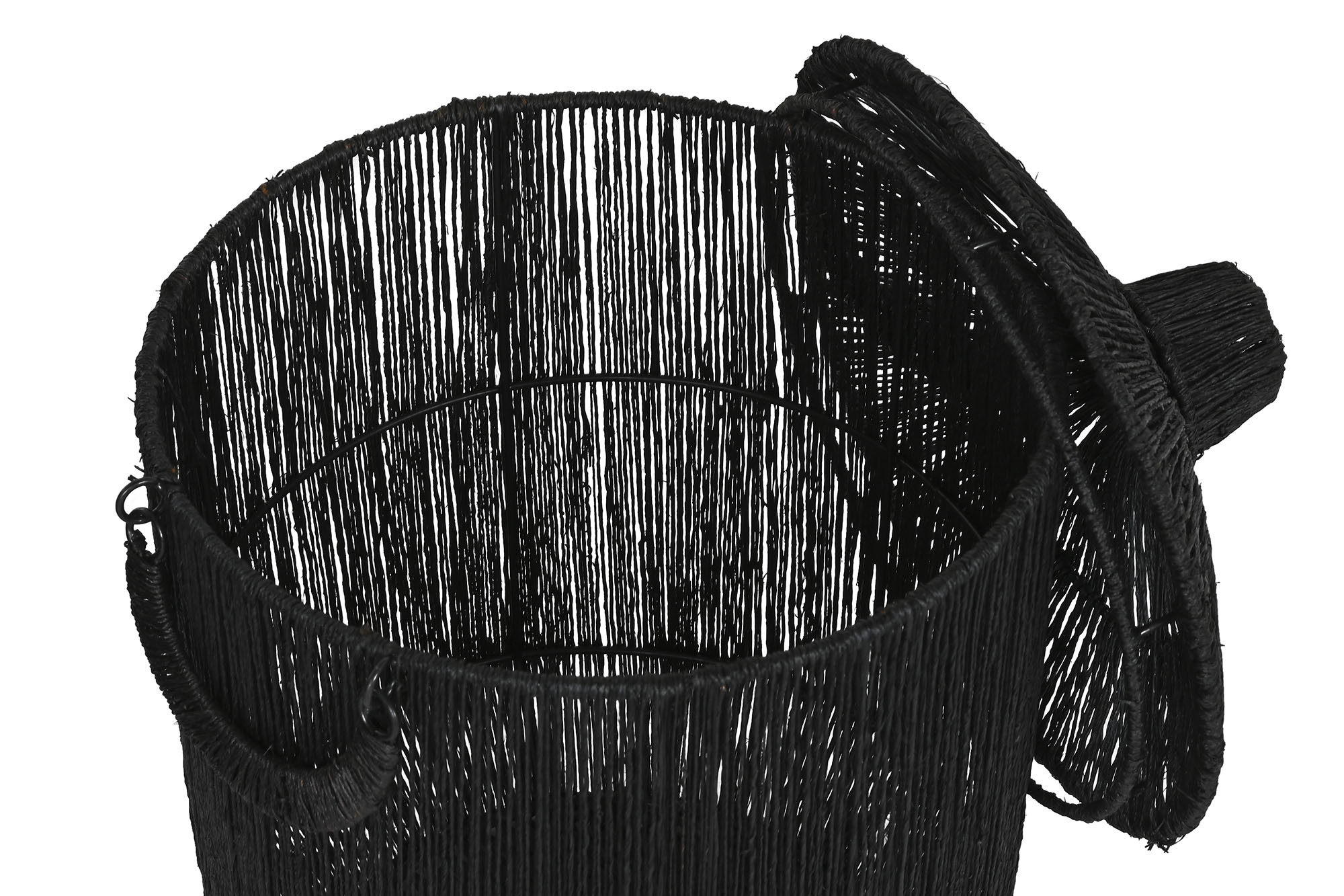 Cesta Set 2 Rafia Metal 40X40X52 Com Tampa Preto - Image 4