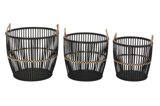 Cesta Set 3 Bambu 38X38X39 Preto (2 Unidades) - Image 2