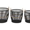 Cesta Set 3 Bambu 38X38X39 Preto (2 Unidades)