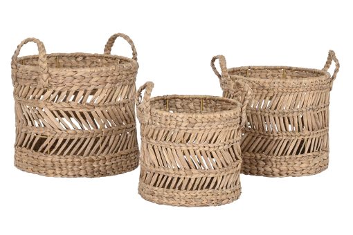 Cesta Set 3 Fibra Metal 36X36X37 Natural (2 Unidades) - Image 5