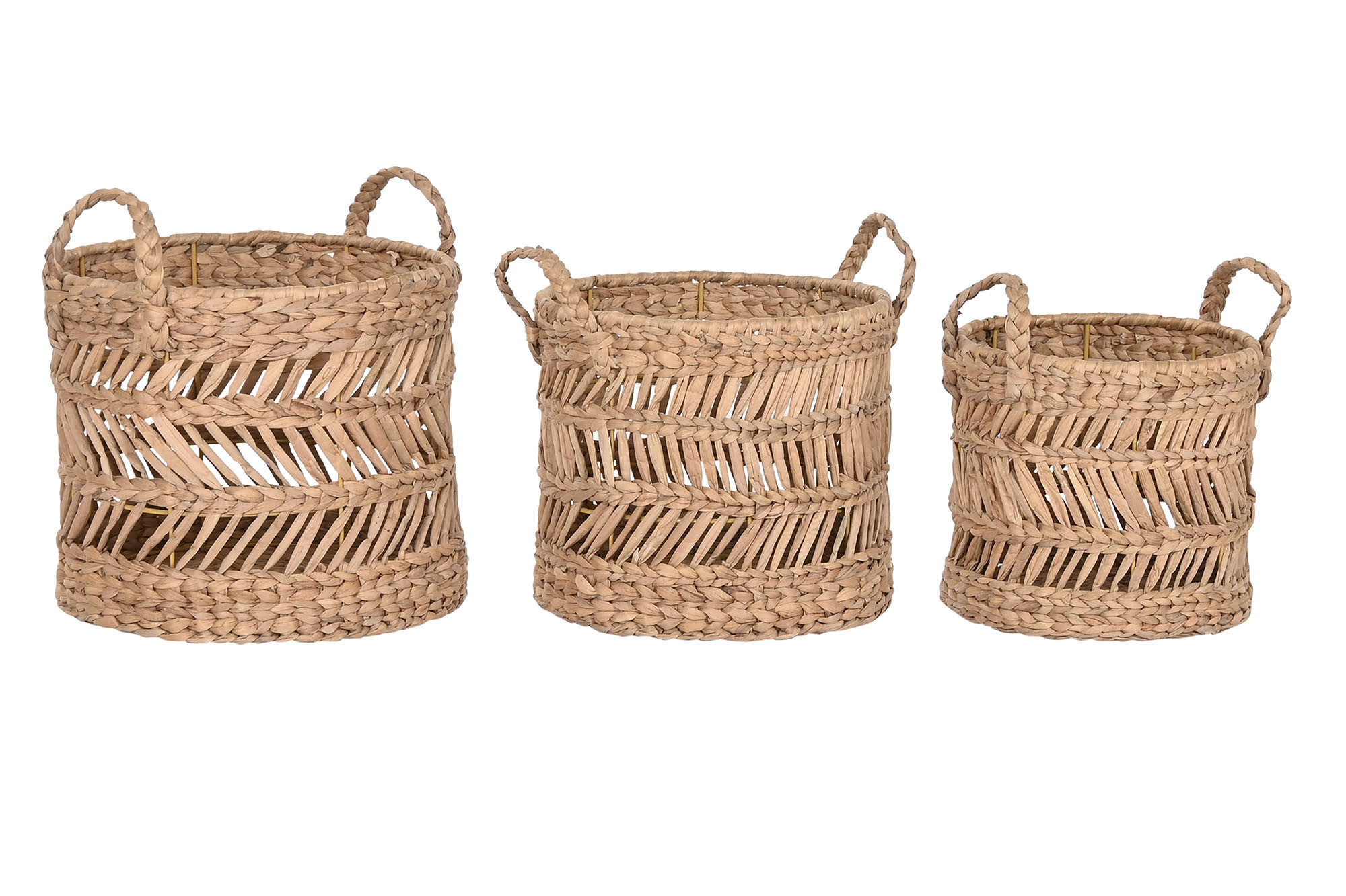 Cesta Set 3 Fibra Metal 36X36X37 Natural (2 Unidades)