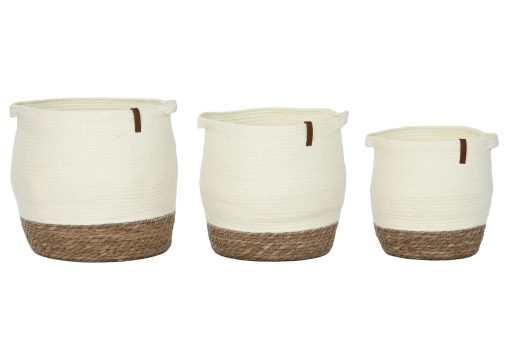 Cesta Set 3 Fibra Pu 34X34X34 Creme (2 Unidades) - Image 2