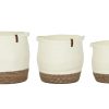 Cesta Set 3 Fibra Pu 34X34X34 Creme (2 Unidades)
