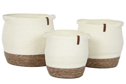 Cesta Set 3 Fibra Pu 34X34X34 Creme (2 Unidades) - Image 5