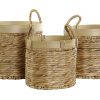 Cesta Set 3 Junco Bambu 35X35X31 Natural Castanho