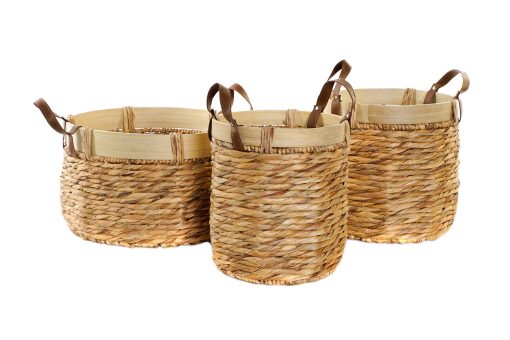 Cesta Set 3 Junco Bambu 40X40X24 Natural Castanho - Image 2