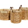 Cesta Set 3 Junco Bambu 40X40X24 Natural Castanho