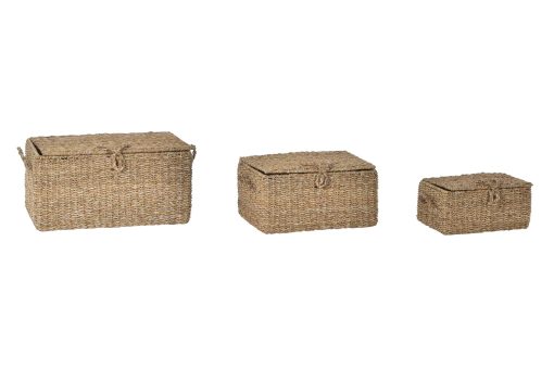 Cesta Set 3 Seagrass Ferro 50X34X25 Natural