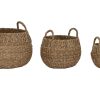 Cesta Set 3 Seagrass Metal 45X45X28 Natural
