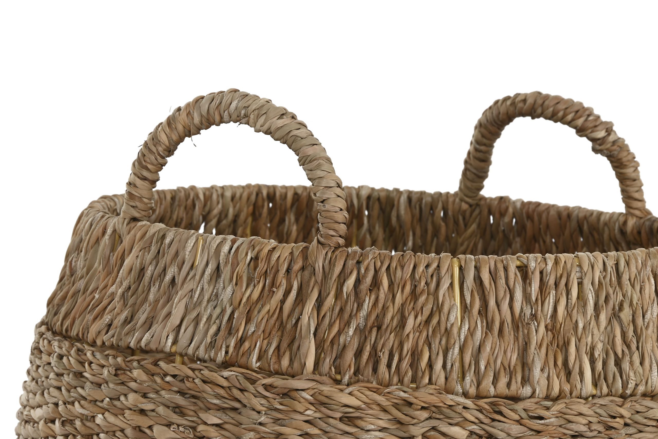 Cesta Set 3 Seagrass Metal 45X45X28 Natural - Image 3