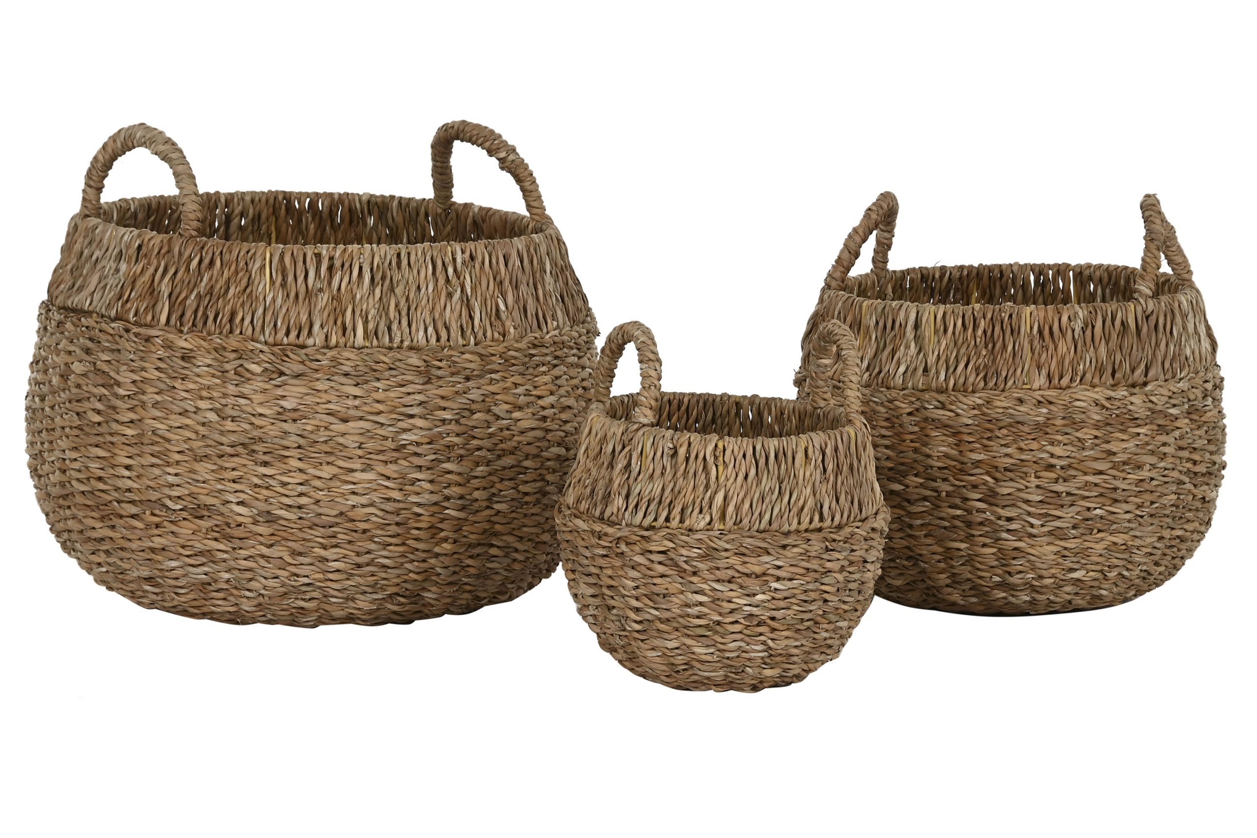 Cesta Set 3 Seagrass Metal 45X45X28 Natural - Image 4
