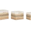 Cesta Set 3 Seagrass Tecido 45X45X20 Natural