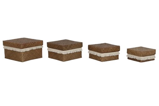Cesta Set 4 Fibra 30X30X19 Decapé Natural (2 Unidades)